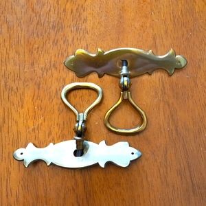 Antique brass drawer pulls